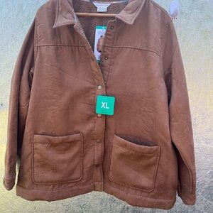 Boston Traders Brown Utility Jacket with Zip-Up Front